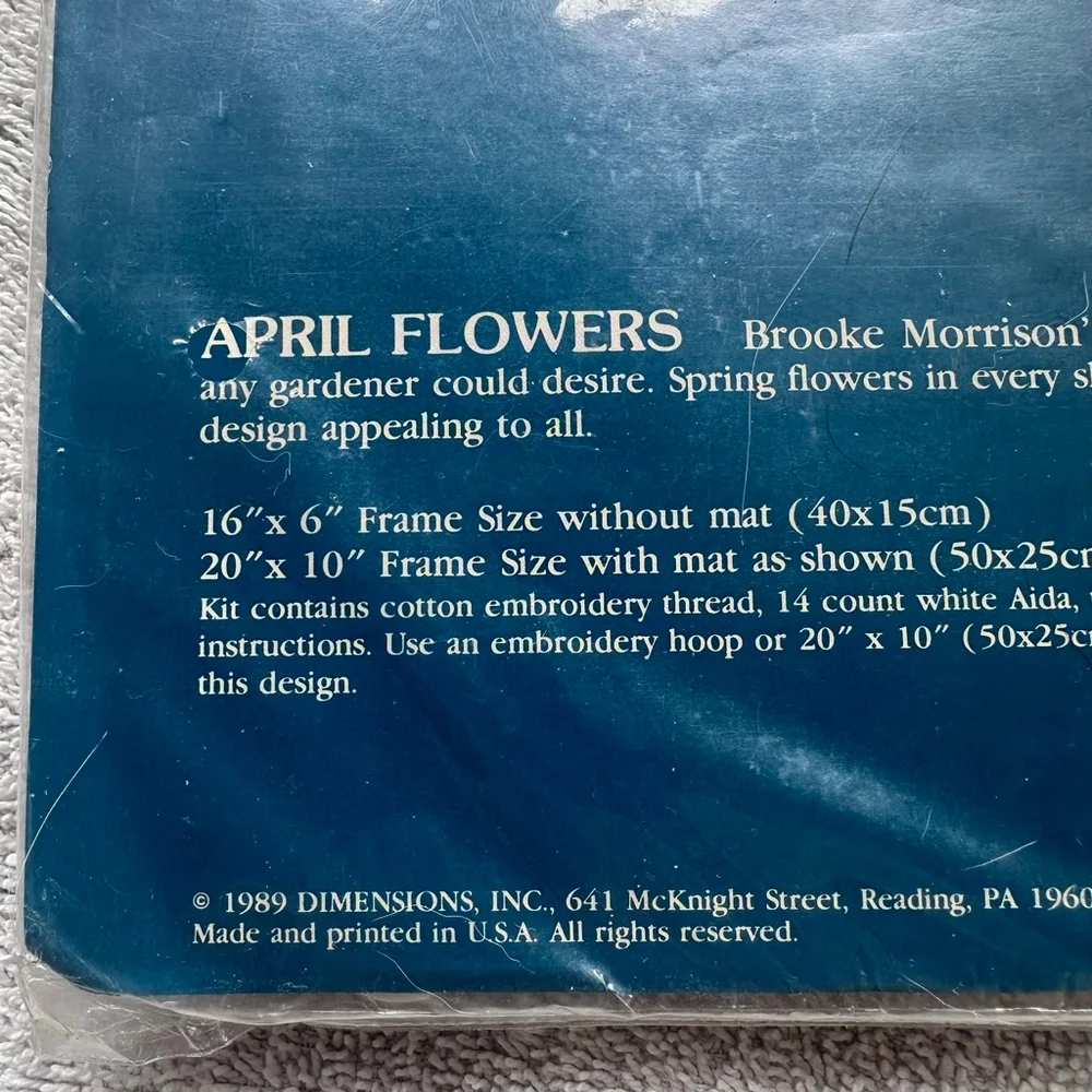 NOS Vintage 1989 Dimensions April Showers Counted Cross Stitch Kit